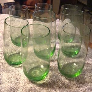 Set of 7 vintage hand blown glass tumblers